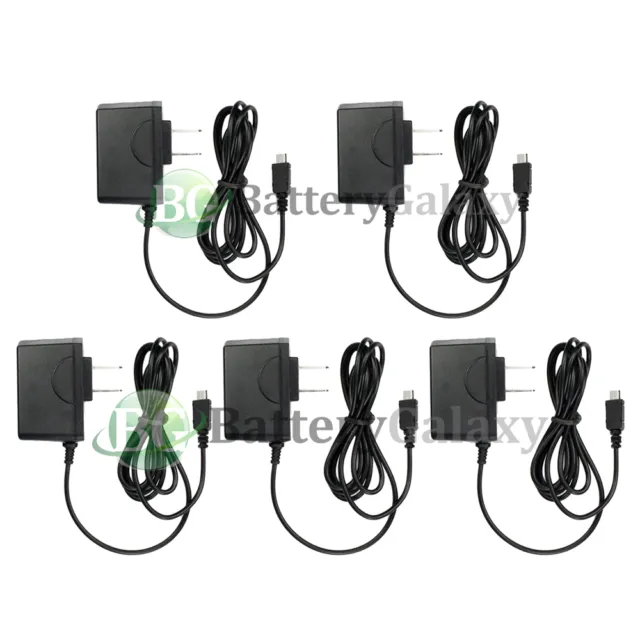 5 NEW Rapid Micro USB Battery Home Wall Travel AC Charger For Android Cell Phone