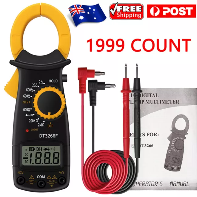LCD Digital Electric Clamp Meter Multimeter AC DC Current Volt Amp Tester Pen