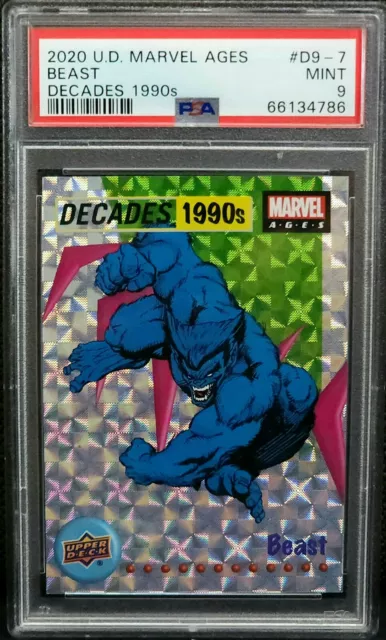 2020 Upper Deck Marvel Ages Decades 1990's Beast #D9-7 PSA 9 Wow Omg