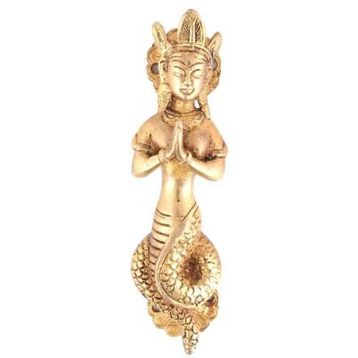 Set of 2 Antique Serpent Naga God Praying Door Handle Pull Handles Vintage Style
