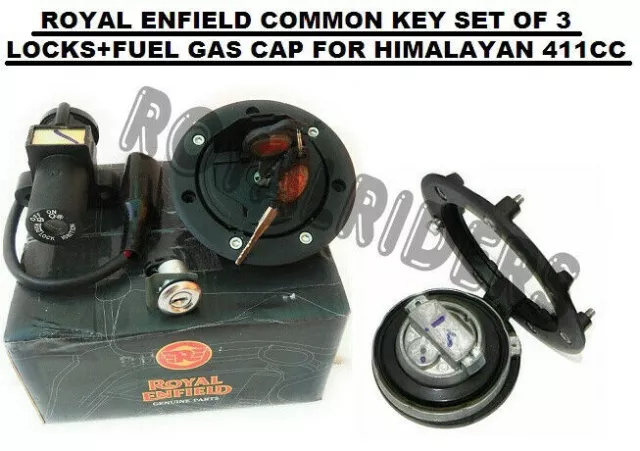 Royal Enfield "JUEGO DE LLAVES COMÚN DE 3 CERRADURAS + TAPÓN DE GASOLINA...