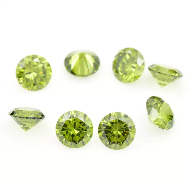 10pcs 5.0mm Olive Green Round Loose Cubic zirconia 5A CZ Stone For Jewelry DIY