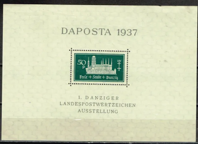 Danzig Germany Famous Castle Stamp Expo Souvenir Sheet 1937 MNH