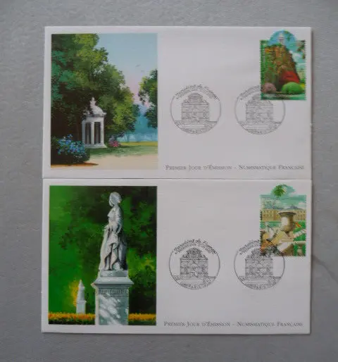 2 ENVELOPPES FDC   1er JOUR :  2003    JARDINS DE FRANCE