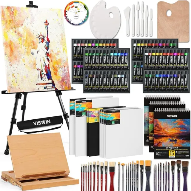 Glokers Acrylic Paint Set with Painting Supplies for Artists and