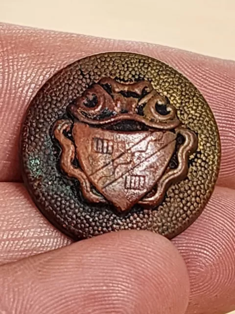 Bouton de manchette soldat militaire ancien blason armoirie  vintage manche