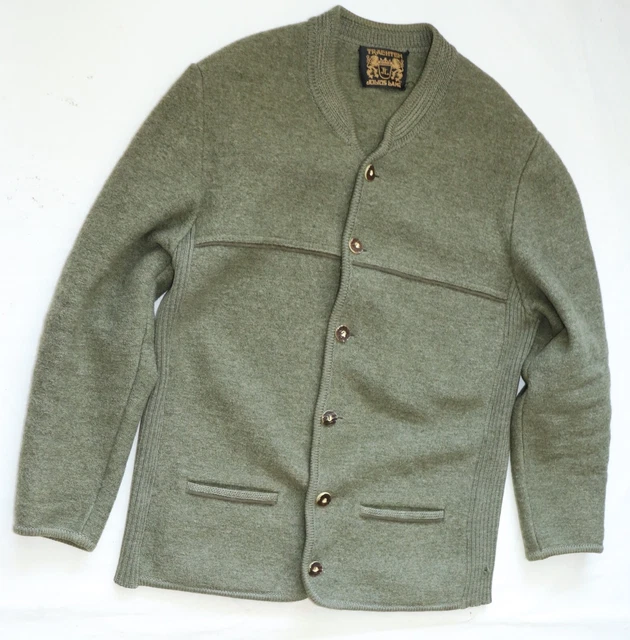 JULIUS LANG WOLLE HERREN STRICK TIROLER TRACHTEN WALK JACKE FASCHING ca Gr. 54