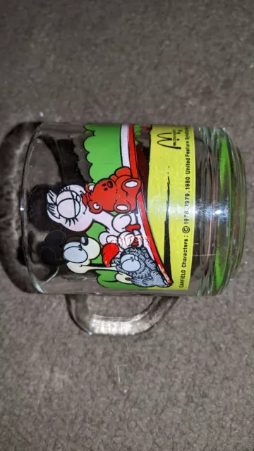 Garfield Odie Nermal Arlene Seesaw McDonalds 1978 Glass Mug Never Used 2