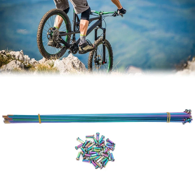 36 Ensemble Rayons de Vélo 13G 263mm Rayons de Roue de Vélo Acier au Carbone Galvanisé Ton Argenté