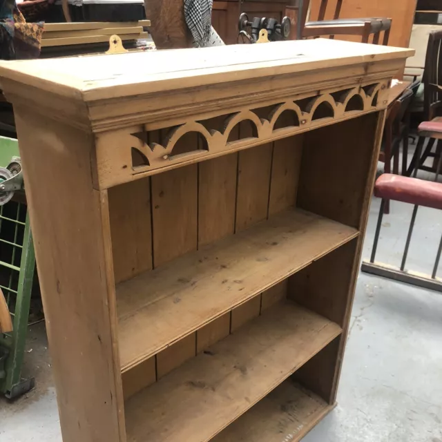 Antique Pine Bookcase Dresser Top Wall Mountable Display Shelves 2