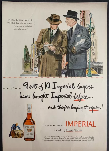 Vintage 1949 Hiram Walker’s Imperial Whiskey Print Ad