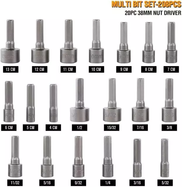 Ensemble de tournevis armurier roue armurier kit d'outils d'armes à feu 208 bits pro NEUF 2