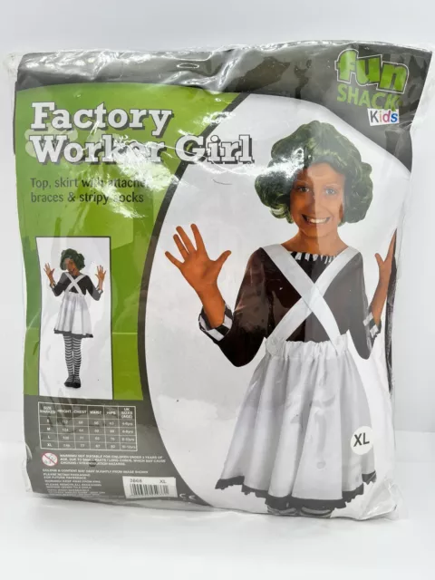 Girls Chocolate Factory Worker Costume Kids Movie TV Fancy Dress Book Day Week