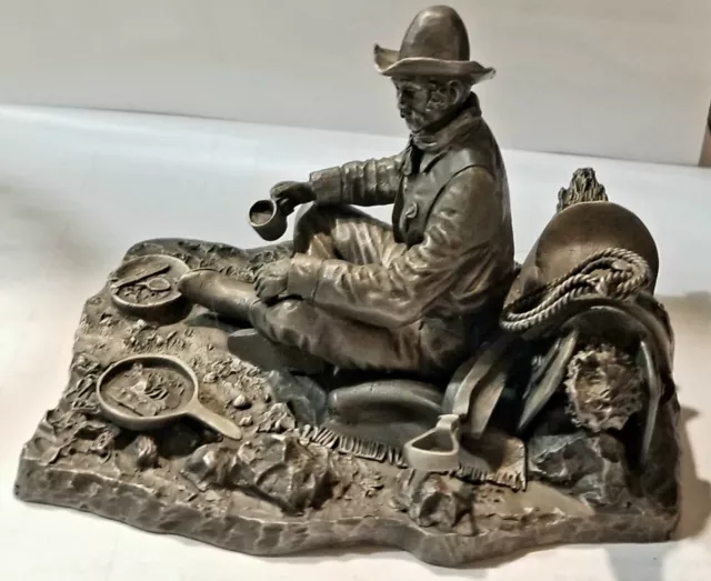 Ron Hinote THE COWBOY Detailed Fine Pewter Sculpture 1977 Franklin Mint