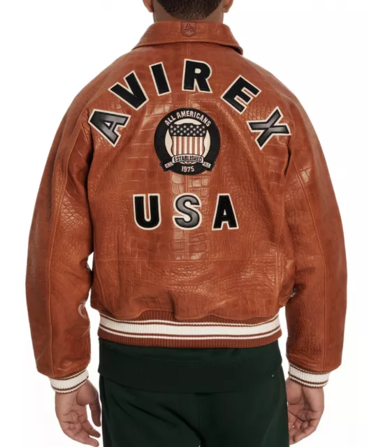 NEW AUTHENTIC Avirex Limited Edition Croc Icon Cognac Jacket XL  $1498