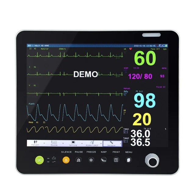 Portable Modular Plug-in ICU Patient Monitor Multi-parameter 15 Inch