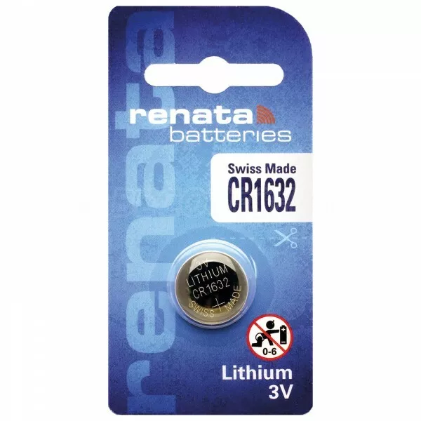 10 x Renata CR 1632 3V Lithium Batterie Knopfzelle 125mAh im Blister
