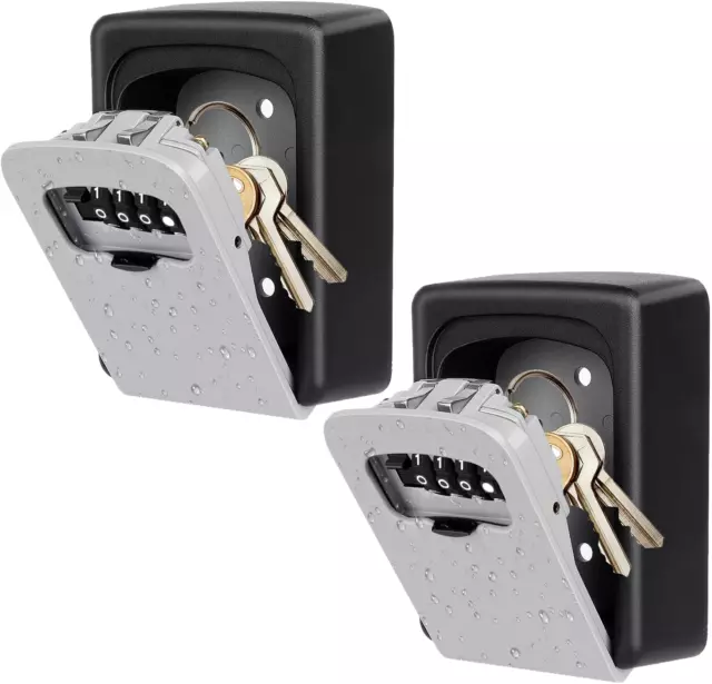 Key Lock Box Wall Mounted, Fayleeko 4 Digit Combination Lockbox for Outside, Hou
