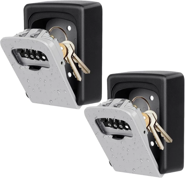 Key Lock Box Wall Mounted, Fayleeko 4 Digit Combination Lockbox for Outside, Hou