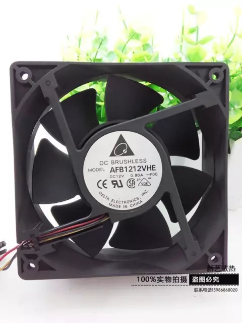 for Delta AFB1212VHE 12038 12V 0.90A High Volume Dual Ball Chassis Fan 3Pin