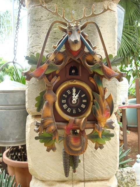 Orologio A Cucù Foresta Nera Tema Cacciatore Made In Germany ( 4 )