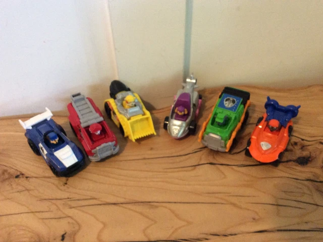 PAW PATROL MIGHTY Pups Super Paws True Metal Cars Lot Of 6 Vehicles