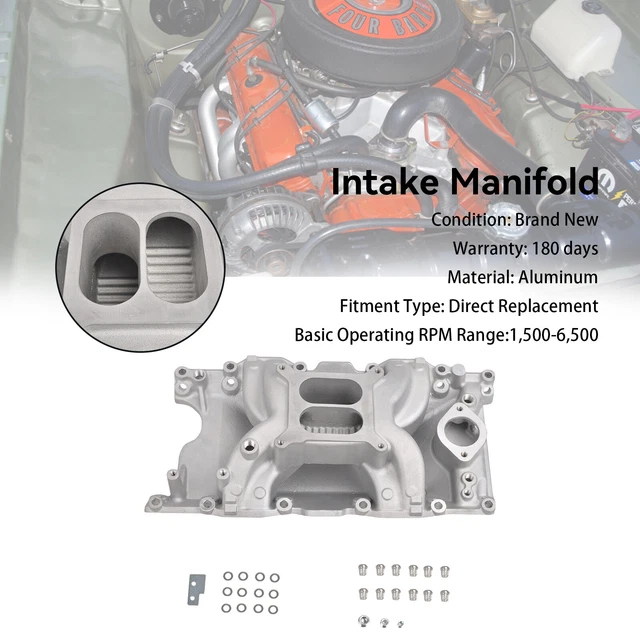 Intake Manifold Fit Chrysler Mopar Small Block 318 340 360 1967-2003 Aluminum Intake Manifold Fit Chrysler Mopar Small Block 318 340 360 1967-2003 Aluminum