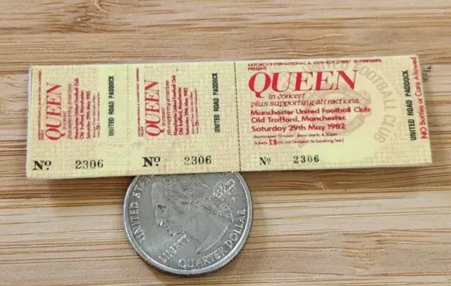 QUEEN STICKER Concert Queen TICKET STUB Sticker Manchester United Queen 1982