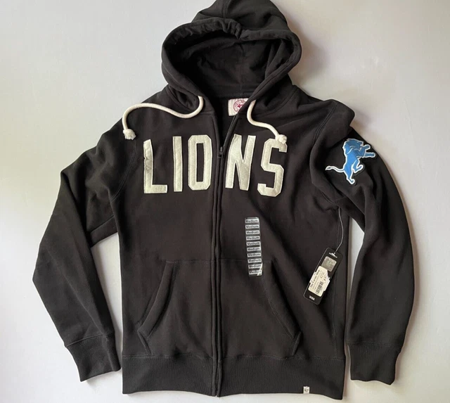 Detroit Lions 47 Brand NWT Size Medium Full Zip Hoodie Sweatshirt Black NFL New Detroit Lions 47 Brand NWT Size Medium Full Zip Hoodie Sweatshirt Black NFL New