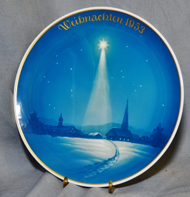 Piatto Natale Rosenthal, 1953, " Santo Notte ", Willy Hein, Dipinti Mano