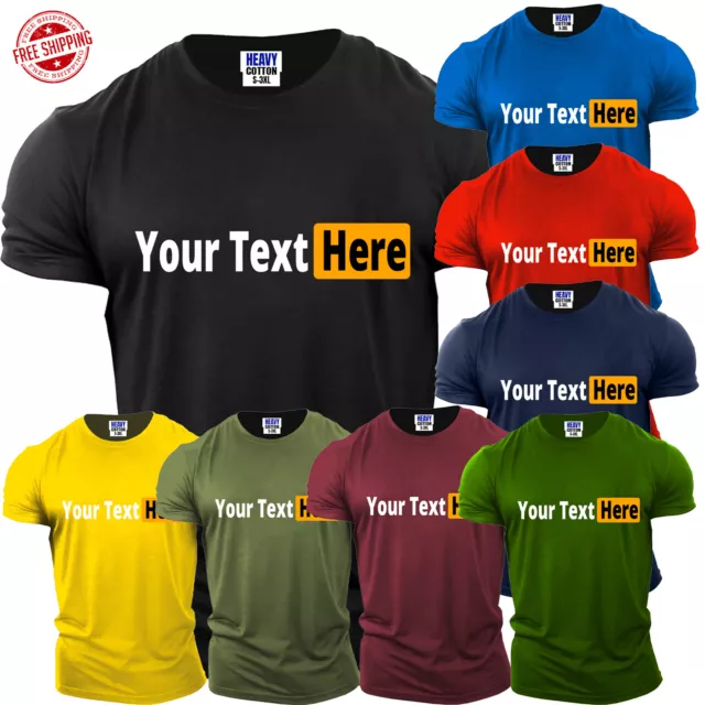 Personalized Your Text Here Customized Funny Men's T-Shirt USA Birthday Gift Tee