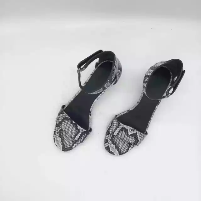 Vince Rita Snake-Print Leather Sandals women's size 6 36 black NWOT ankle strap 2