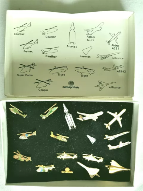 Coffret Collector de 17 Pins Aérospatiale  - Neufs, jamais exposés - Années 90