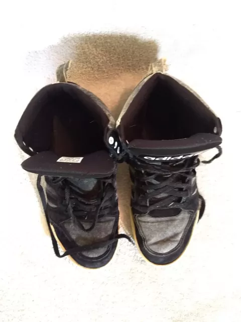 ADIDAS MENS BLACK/GRAY Canvas High Top Basketball Shoes, Size: 10.5 # ...