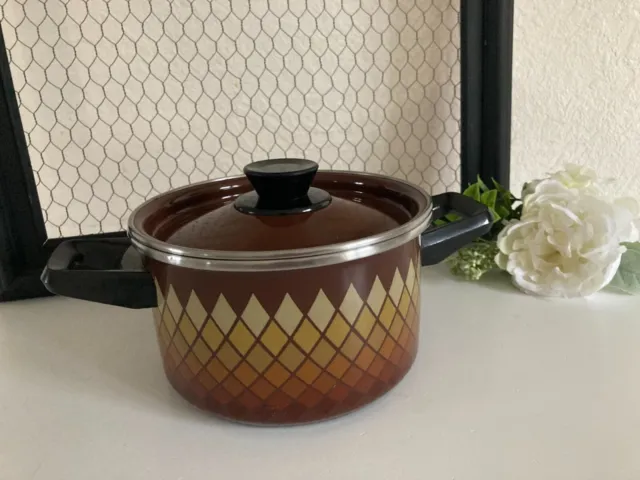 ⚜️ Ancien Petite Cocotte Faitout Marmite Émaillée Vintage