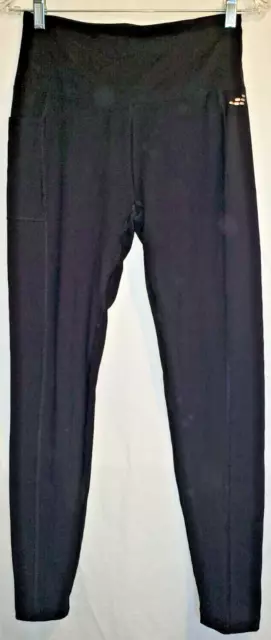 BCG Women's XL Black Fleece lined athletic pants Zipper Pockets/Zip Ankle