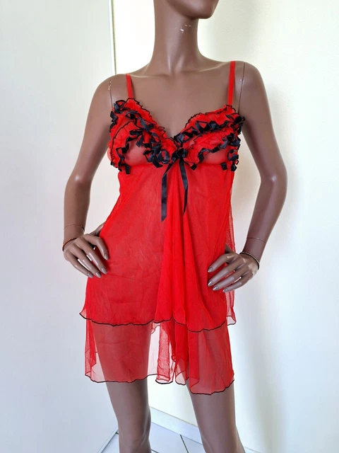 Nuisette grande taille bleu nuit et string - MAL7555XMNBL