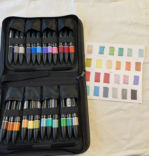 Windsor And Newton Pro marker 24 Set Only Used Once For Swatching.