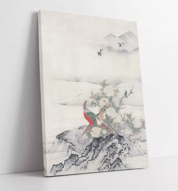 Kano Motonobu, Flowers And Birds In Spring -Canvas Wall Artwork Picture Print