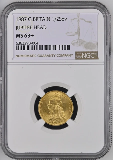 1887 Half Sovereign NGC MS63+  Victoria