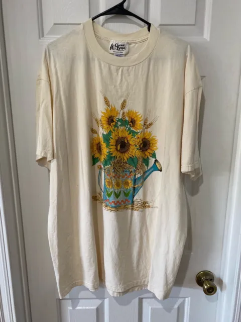 Vintage Cracker Barrel 2XL Sunflower T Shirt. Made In USA