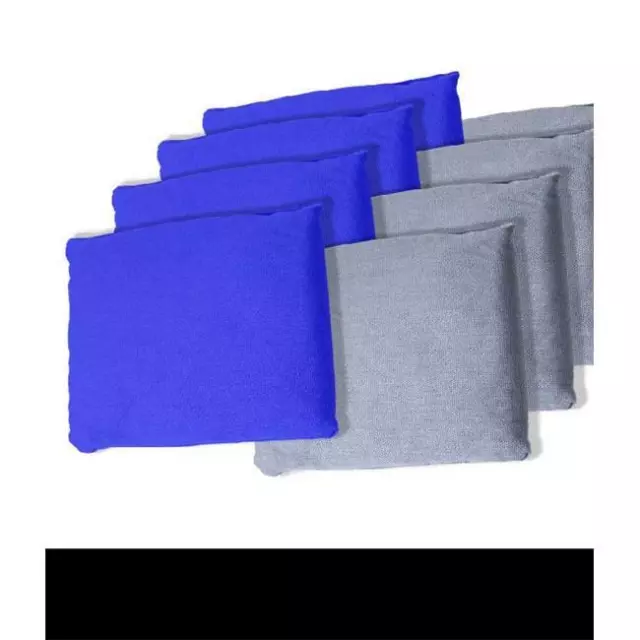 Blue and Grey Cornhole Bags- Set of 8