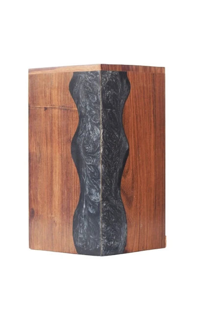 Caja de urna de madera | Urna de cremación de epoxi y palisandro para...