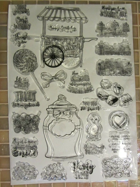 Candy & Sentiments Clear Rubber Stamp Set-Card Making-Crafting-Scrapbooking