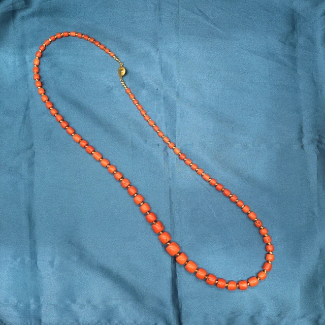 ancient Antique Coral Beads Necklace From Yemen About 500-600 Years Old