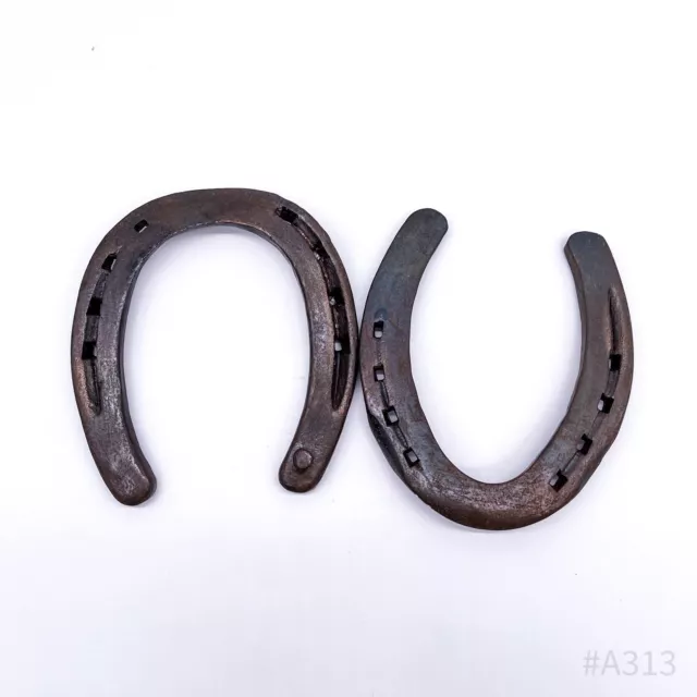 2er Set Antique Horse Shoe Horse Wrought Iron, Forged Lucky Charm 13x2cm 3