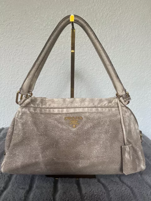 Prada Craquele Vintage Leather Shoulder Bag