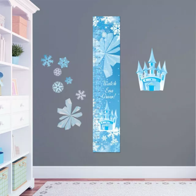 Girls Ice Princess Personalised Height Measuring Growth Chart 8 Wall Stickers