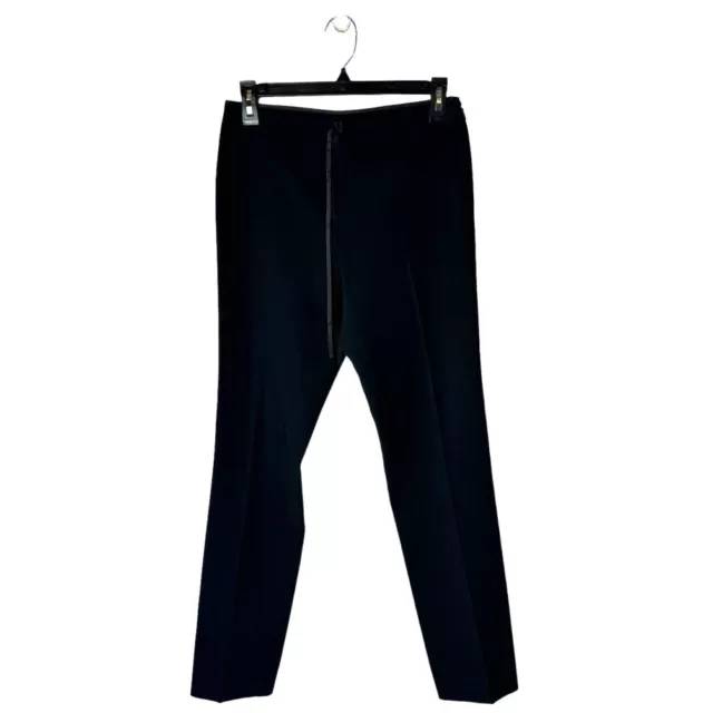 Moschino Black Seamless Side Zip Tie Front Straight Leg Trouser Pants Size 4