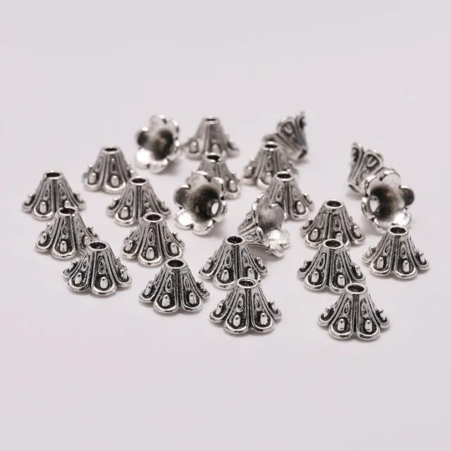 50 PIEZAS Gorra de cuentas de plata Accesorios de joyería para pulseras Collares Fabricación de joyas